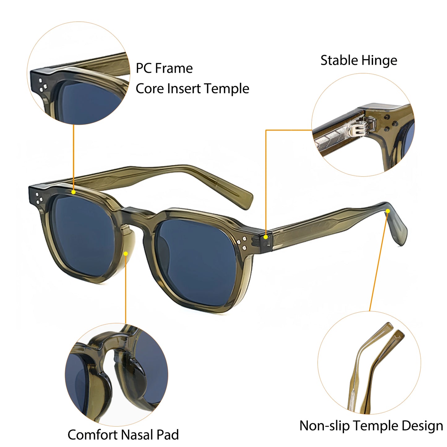 CATERSIDE New Retro Punk Men Sunglasses Square Personalized Design Glasses Women's Fashion Party Business Glasses Festival Gift