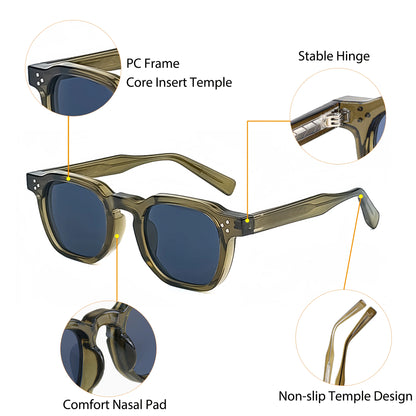 CATERSIDE New Retro Punk Men Sunglasses Square Personalized Design Glasses Women's Fashion Party Business Glasses Festival Gift