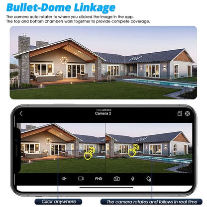 WiFi Camera Dual Lens 8MP 4K Wi-Fi Security IP Cameras Smart Home Outdoor 360 Wireless CCTV PTZ Auto Tracking Detection Tuya app