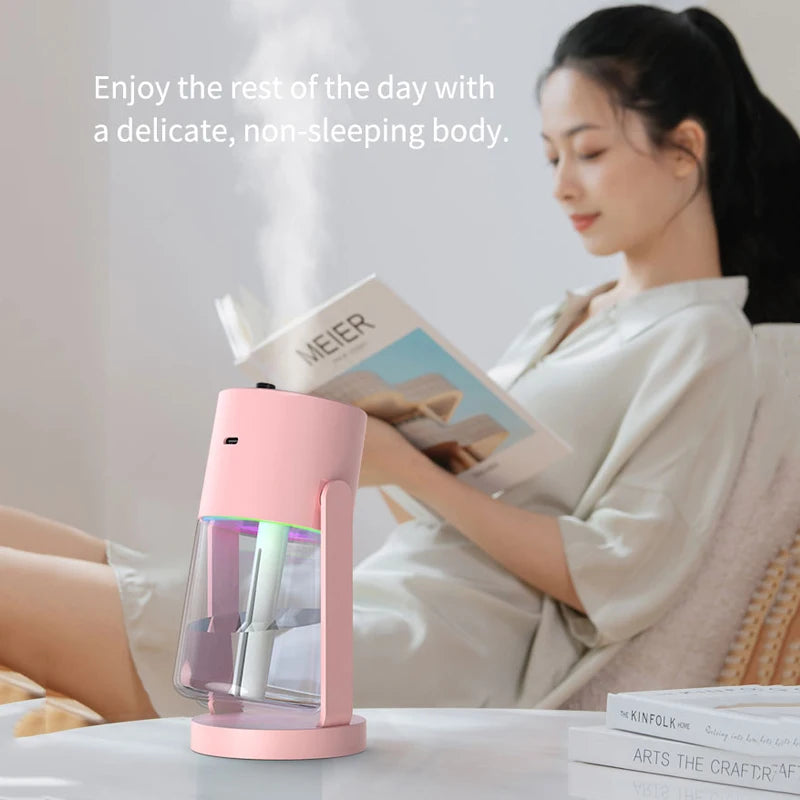 Shakes Head Desktop Portable Humidifier New Projection Starry Sky Top USB Heavy Fog Vehicle New Rotating Aromatherapy Machine