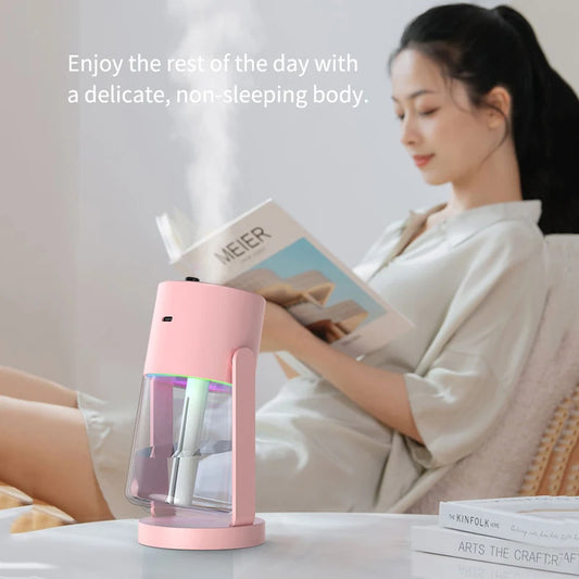 Shakes Head Desktop Portable Humidifier New Projection Starry Sky Top USB Heavy Fog Vehicle New Rotating Aromatherapy Machine