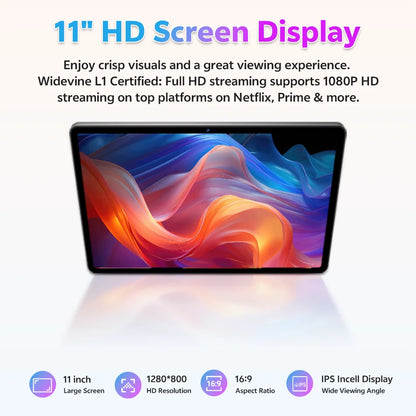 SVITOO 11 inch Tablet Android 15 12GB RAM 128GB ROM Octa Core 8000mah 2025 Tablet for Drawing Office Study HD Android Tablets