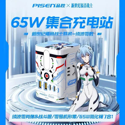 Cartoon Anime Neon Genesis Evangelion EVA Multi functional Socket Asuka Ayanami Desktop Decoration Mobile Computer Accessories