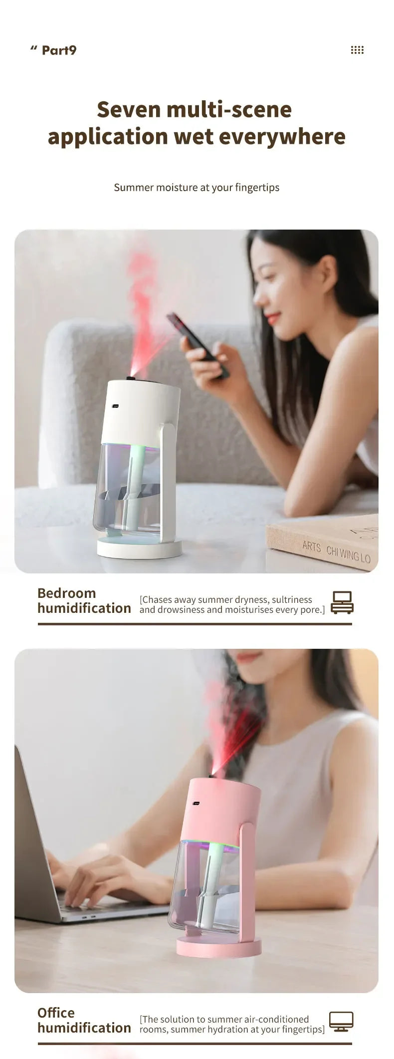 Desktop Air Car Humidifier Projection Starry Sky Top Shaking Head Humidifier Creative Hydration USB Spray Shaking Head Machine