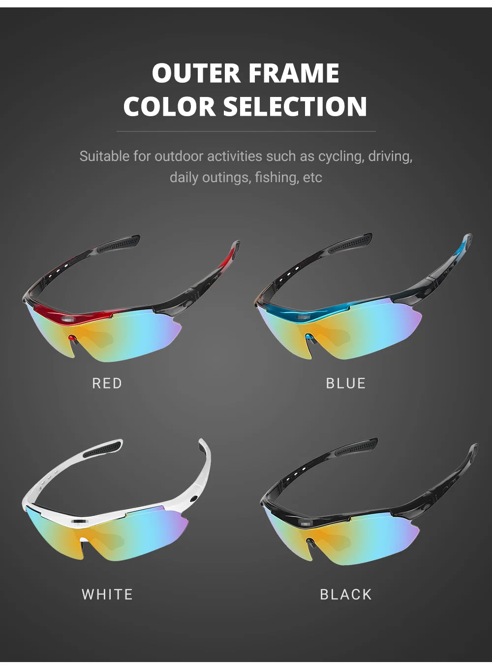 HEROBIKER Polarized Sports Men Sunglasses Road Cycling Glasses Mountain Bike Bicycle Riding Protection Goggles Eyewear