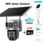 Wifi Solar Security Camera 360 PTZ Outdoor 12MP V380 Pro Cctv Dual Lens House Surveillance Cameras Smart Home Camarade Seguridad