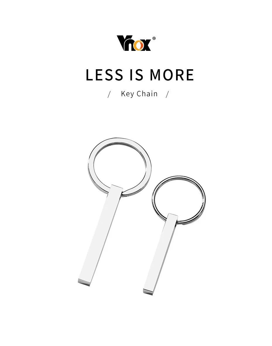 Vnox Personalize Keychains, Custom Father's Day Gift to Him, 3D Bar Key Chain, Stainless Steel Name Date Logo Engraving Keyrings