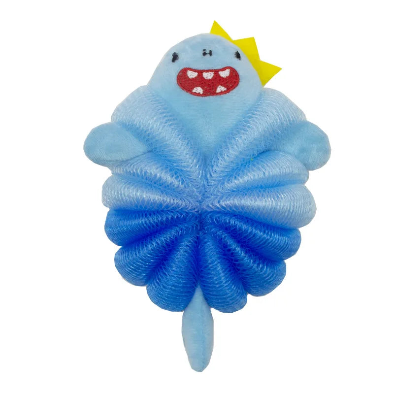 Baby bath flower ball, cute cartoon mermaid for children, soft and non scattering bath ball, bubble net