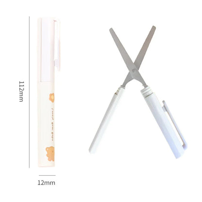 Pen shaped small, portable, and compact art paper cutting knife, student mini scissors with protective cover for greater safety