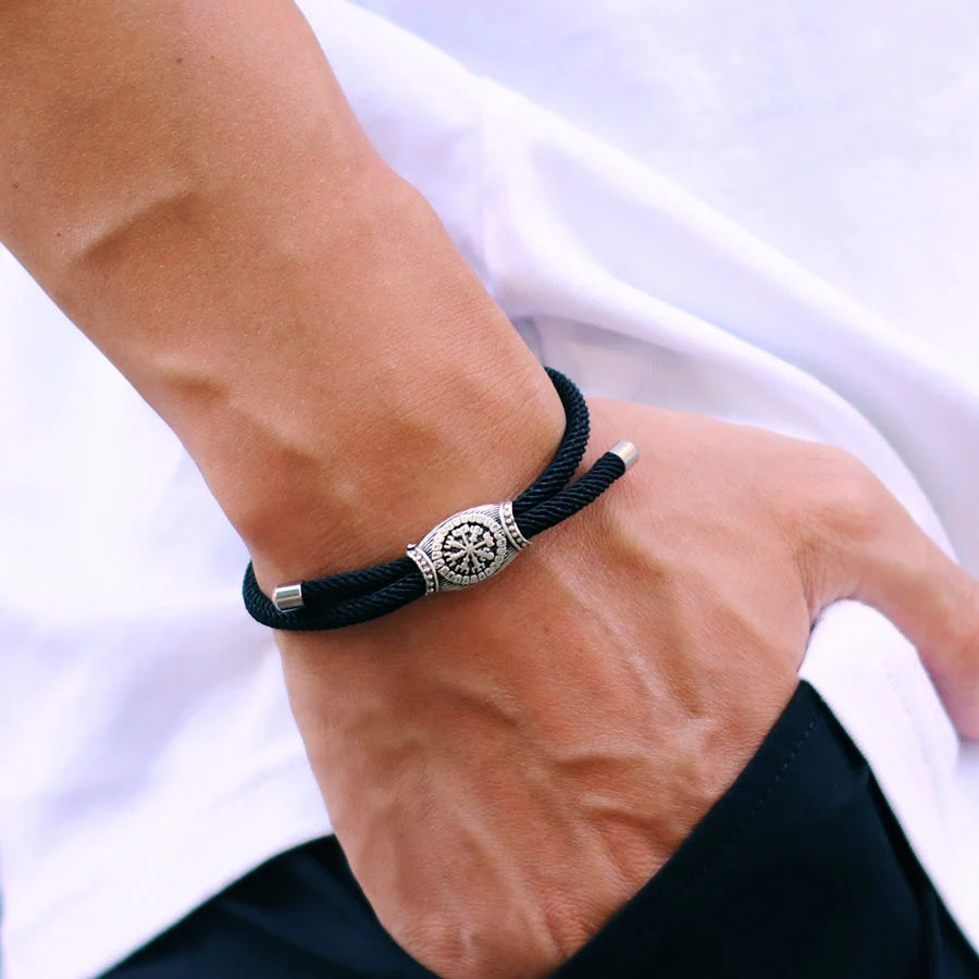 Noter Unique Rope Bracelet Men Handmade Adjustable Viking Braslet Homme Festival Accessories Husband Gift Pulsera Hombre Joias