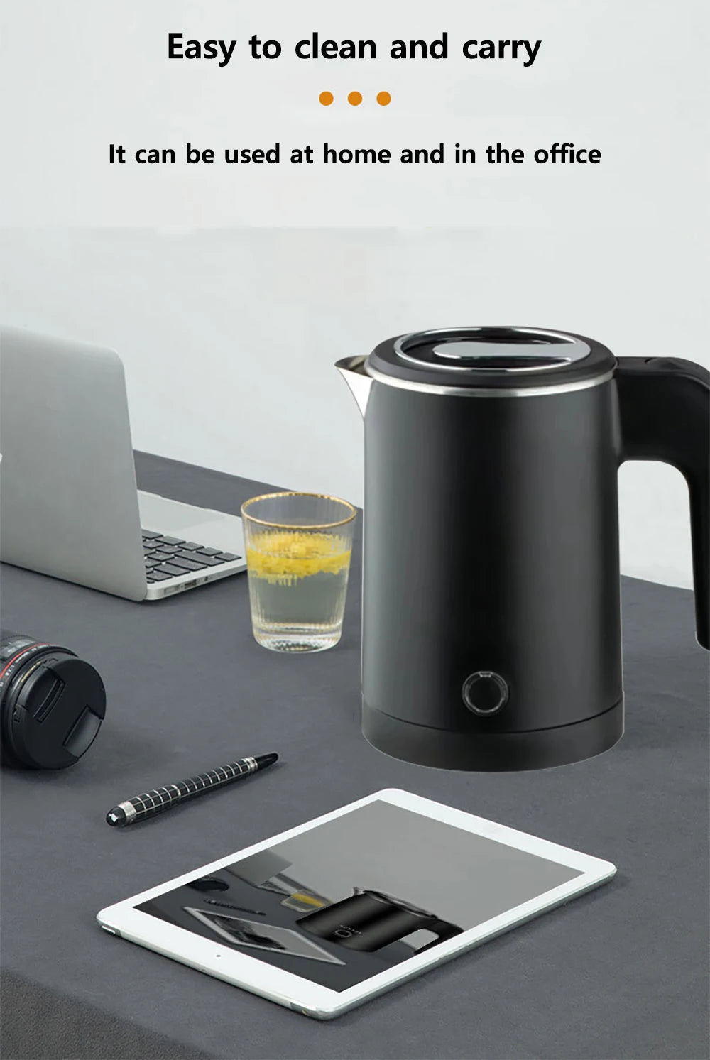 0.6L  Portable Travel Electric Kettle 304 Stainless Steel Household Coffee and Tea Electric Kettle 600W Kitchen Electric Kettle