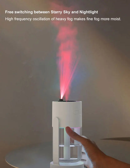 USB Car Air Humidifier Starry Sky Color Night Light Rotating 280ml Small Silent Vehicle Home Air Humidification Big Fog