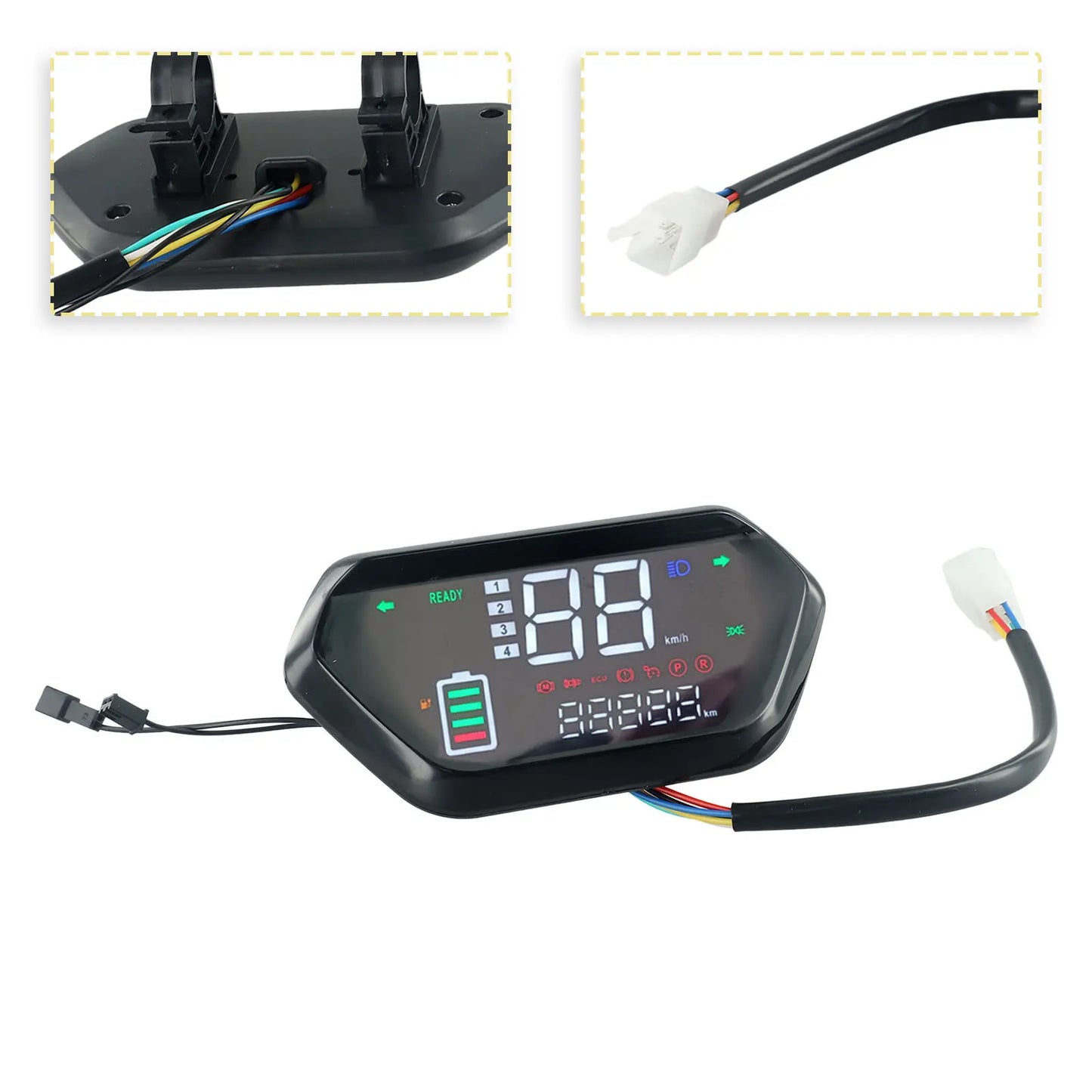 1Pcs Black 6PIN 48V 60V 72V LCD Display Meter Control Panel For E-Bike  Motor Digital instrument panel for tricycles