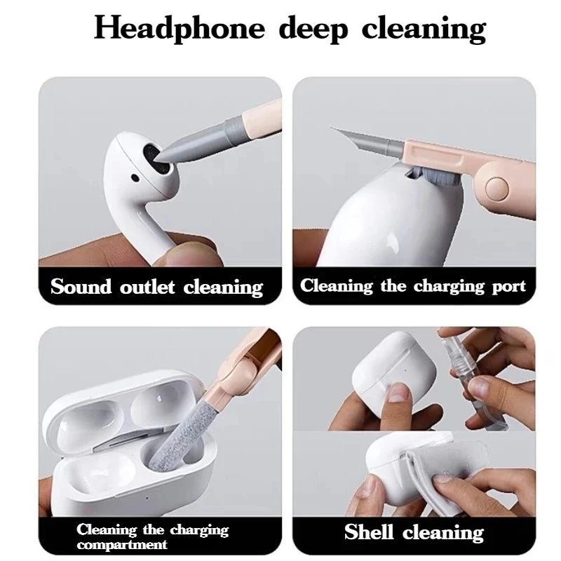 7 in 1 Computer Keyboard Cleaner Kit Brush Cleaning Pen For AirPods Laptop Bluetooth Earphones Clean Tools Keycap Puller Set