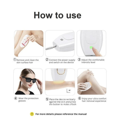 500000 Flashes IPL Hair Removal Device for Women Painless Laser Epilator for Body Bikini and Face Home Use