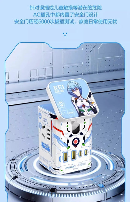 Cartoon Anime Neon Genesis Evangelion EVA Multi functional Socket Asuka Ayanami Desktop Decoration Mobile Computer Accessories