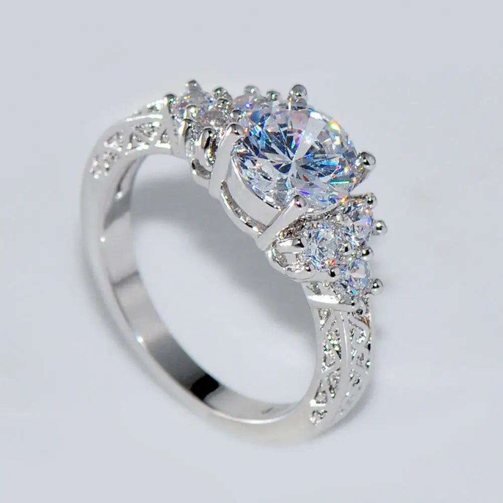 Popular Circlet  Metal Plating Silver Color Engagement Ring  Silver Color Ring