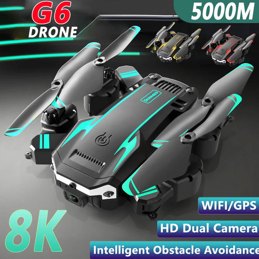 G6 PRO Drone 8K 5G GPS Drone Professional HD Aerial Photography Obstacle Avoidance Drone Four-Rotor Helicopter RC Distance 5000M