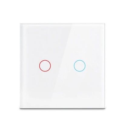 AC100-240 Touch Switch Power Led Panel Wall Light Switches Tempered Black White Crystal Glass 1/2/3 Gang Interruttore Switch
