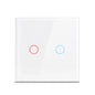 AC100-240 Touch Switch Power Led Panel Wall Light Switches Tempered Black White Crystal Glass 1/2/3 Gang Interruttore Switch