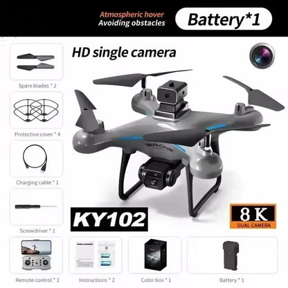 KY102 Drone 8K Professional Dual Camera Brushless Quadcopter Obstacle Avoidance Optical Flow Aerial Drone RC 10000M