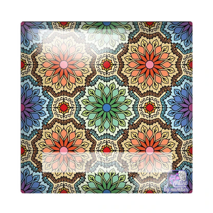 Colourful Fancy cloth mandala flower Art Painting 12mm/20mm/25mm/30mm Square photo glass cabochon demo flat back Making findings