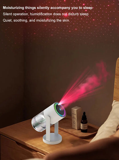 USB Car Air Humidifier Starry Sky Color Night Light Rotating 280ml Small Silent Vehicle Home Air Humidification Big Fog