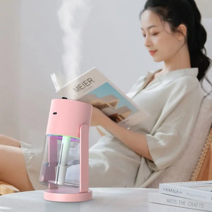 USB Car Air Humidifier Starry Sky Color Night Light Rotating 280ml Small Silent Vehicle Home Air Humidification Big Fog