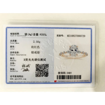 Trumium 925 Sterling Silver Luxury Ring Oval Cut Cubic Zirconia Engagement Rings  Promise Rings for Women Free Engraving