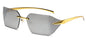 Rimless Men Sunglasses 2024 Fashion Luxury Brand Curved Lens Summer Traveling Sun Glasses for Women Frameless Rectangle Shades
