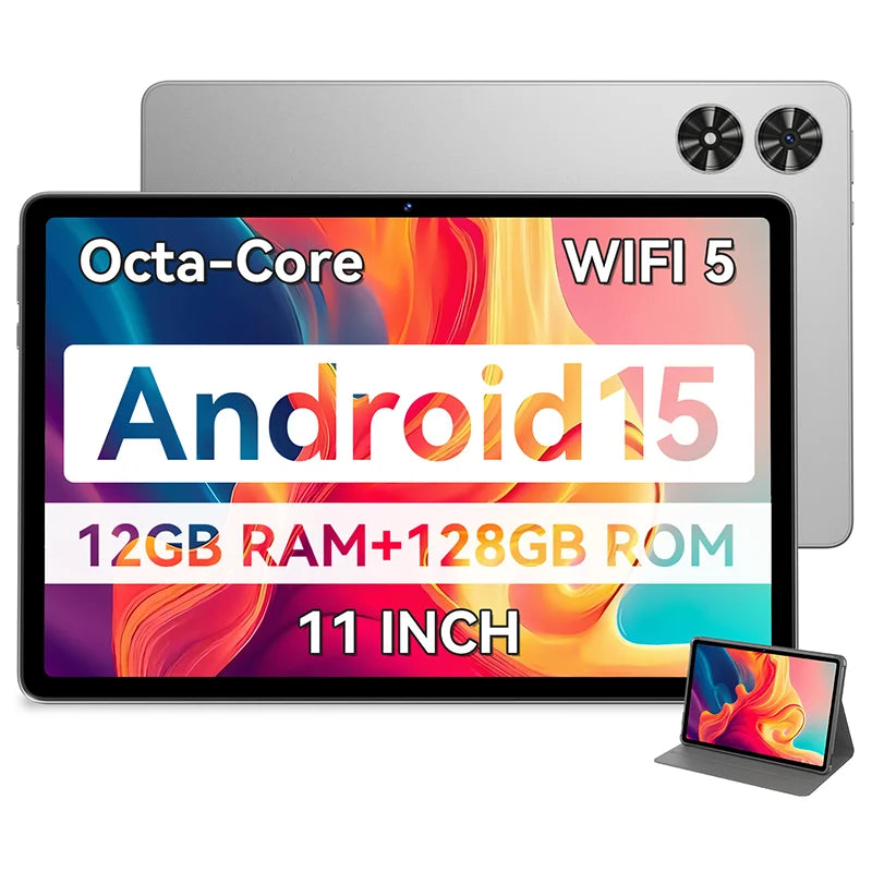 SVITOO 11 inch Tablet Android 15 12GB RAM 128GB ROM Octa Core 8000mah 2025 Tablet for Drawing Office Study HD Android Tablets