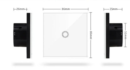 EU Touch Switch AC100-240V Led backlight Panel Tempered Crystal Glass wall Light sensory Switches 1/2/3 Gang Interruttore
