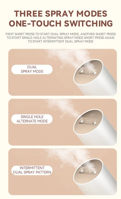 450ml Desktop Humidifier Mini Air Humidifier 360°Rotatable Dual-hole Spray Wireless Rechargeable Nano Atomization