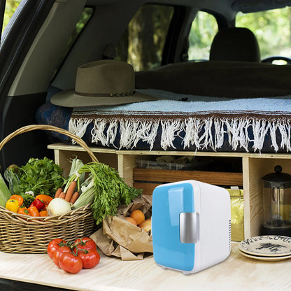 Car Refrigerator 12V Mini Portable Fridge 4L Portable Cooling Warming Freezer Food Drinke Cooling Storage Box Container For Auto