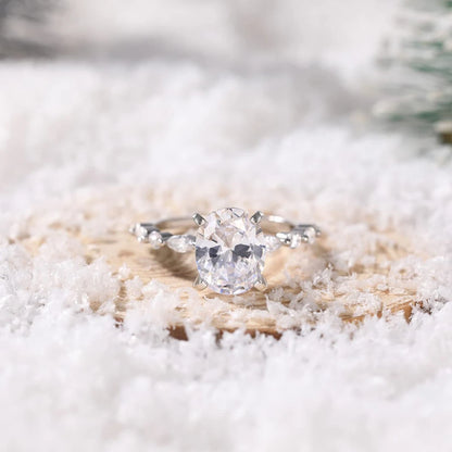 Trumium 925 Sterling Silver Luxury Ring Oval Cut Cubic Zirconia Engagement Rings  Promise Rings for Women Free Engraving