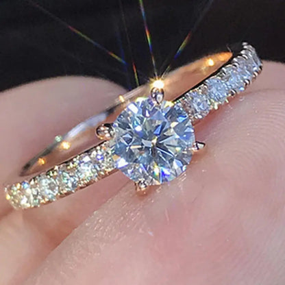 Lady Finger Ring Wedding Knuckle Ring Exquisite Shiny Rhinestone Classic for Bride