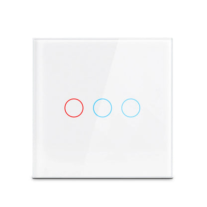 AC100-240 Touch Switch Power Led Panel Wall Light Switches Tempered Black White Crystal Glass 1/2/3 Gang Interruttore Switch