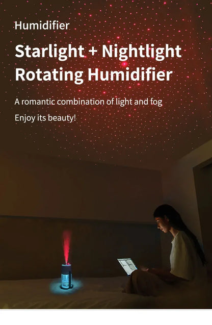Desktop Air Car Humidifier Projection Starry Sky Top Shaking Head Humidifier Creative Hydration USB Spray Shaking Head Machine