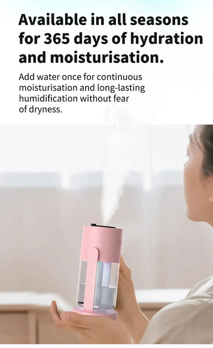 280ml Air Humidifier Desktop Humidifier with Projector & Light Adjustable Angle Cool Mist Humidifier Auto Off for Home Office