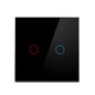 AC100-240 Touch Switch Power Led Panel Wall Light Switches Tempered Black White Crystal Glass 1/2/3 Gang Interruttore Switch