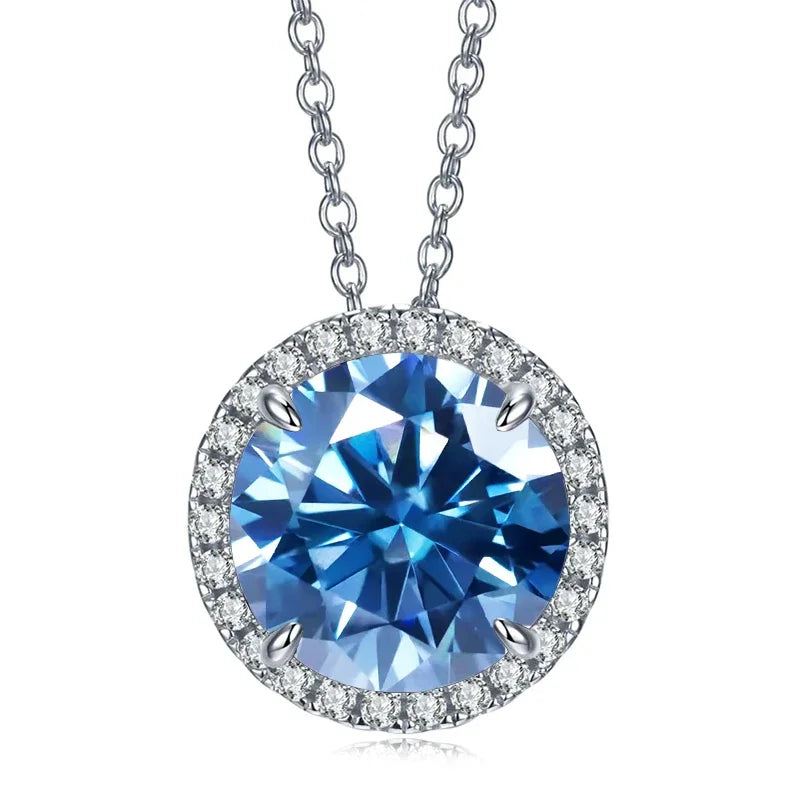 Super Flash 5Carat 11MM D VSS Moissanite Necklace Passed Test Woman S925 Silver Wedding Anniversary Party Birthday Gift