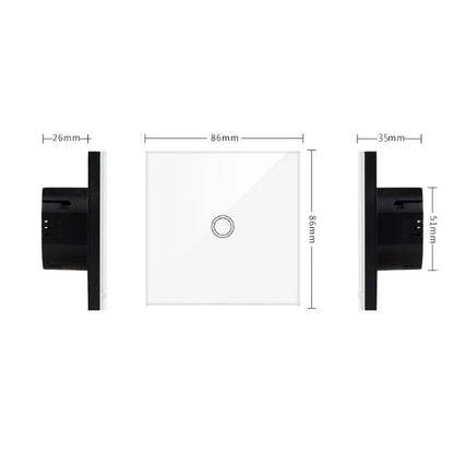 EU Touch Switch AC100-240V Led backlight Panel Tempered Crystal Glass wall Light sensory Switches 1/2/3 Gang Interruttore