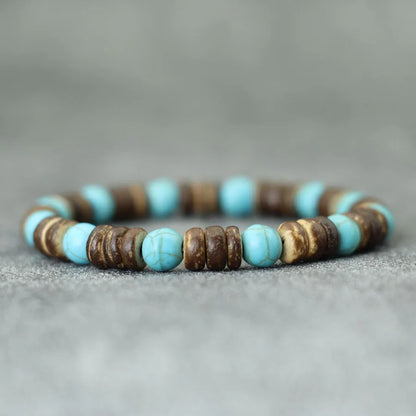 New Natural Coconut Husk Bracelet For Men Handmade Onyx Volcanic Rock Stone Beaded Braslet Leisure Accessories Meditation Joias