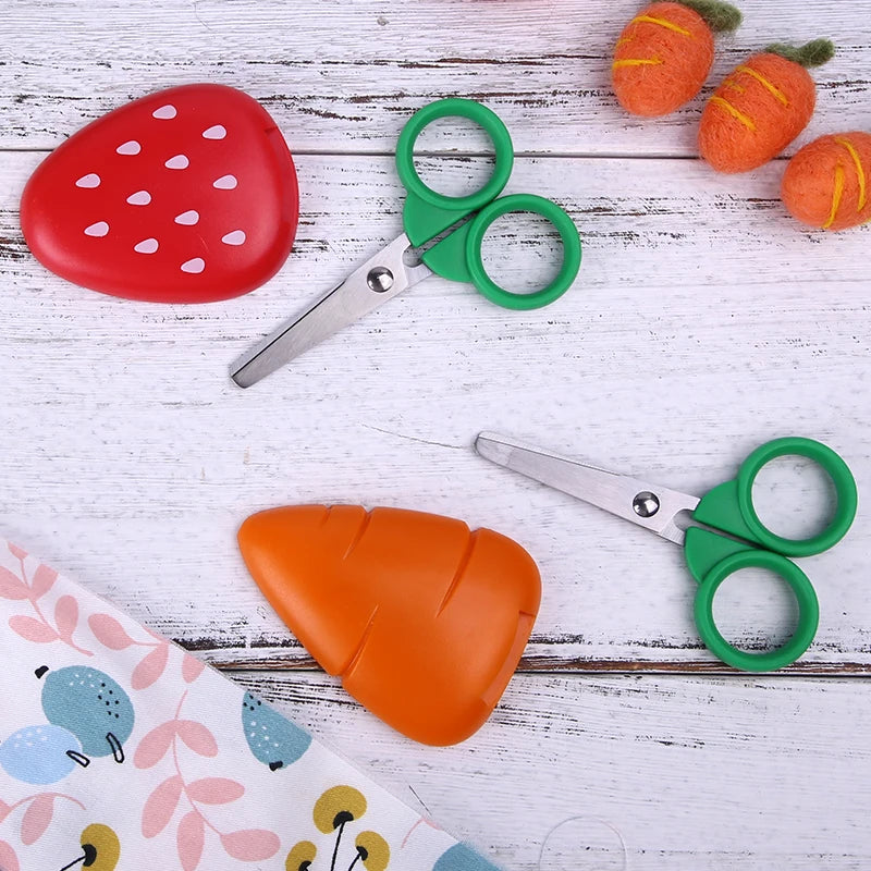Fniiva 1Pc Children Scissors Fruit Shaped Safety Scissors for Children's DIY Handmade Craft Paper Cutting Tool