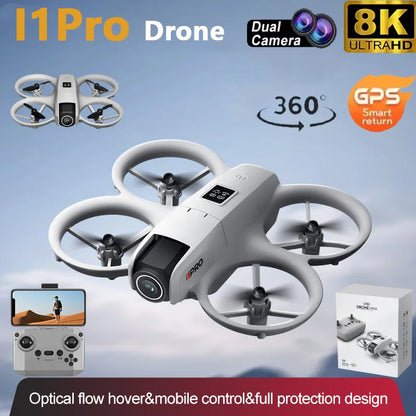 NEW i1PRO Mini Drone 8K HD Dual Camera Aerial Intellig Obstacle Avoidance Optical Flow Hover Avoidance Four-Axis RC Drone 10000M