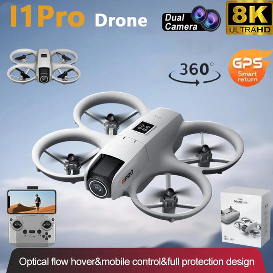 NEW i1PRO Mini Drone 8K HD Dual Camera Aerial Intellig Obstacle Avoidance Optical Flow Hover Avoidance Four-Axis RC Drone 10000M