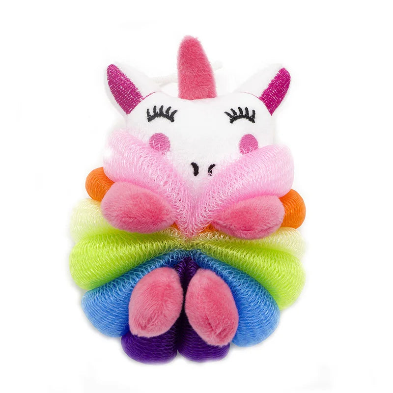 Baby bath flower ball, cute cartoon mermaid for children, soft and non scattering bath ball, bubble net