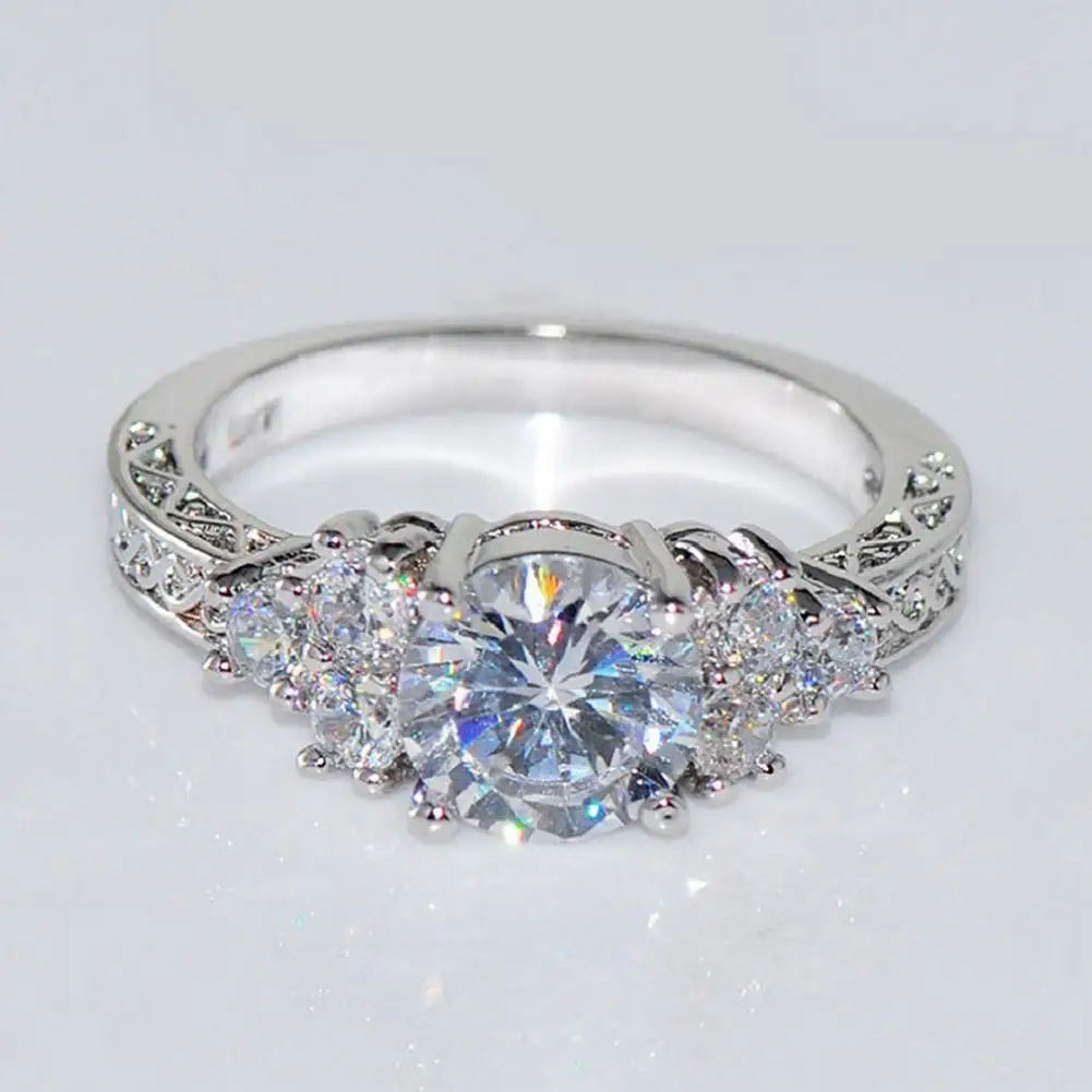 Popular Circlet  Metal Plating Silver Color Engagement Ring  Silver Color Ring