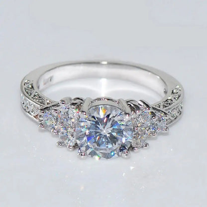 Popular Circlet  Metal Plating Silver Color Engagement Ring  Silver Color Ring
