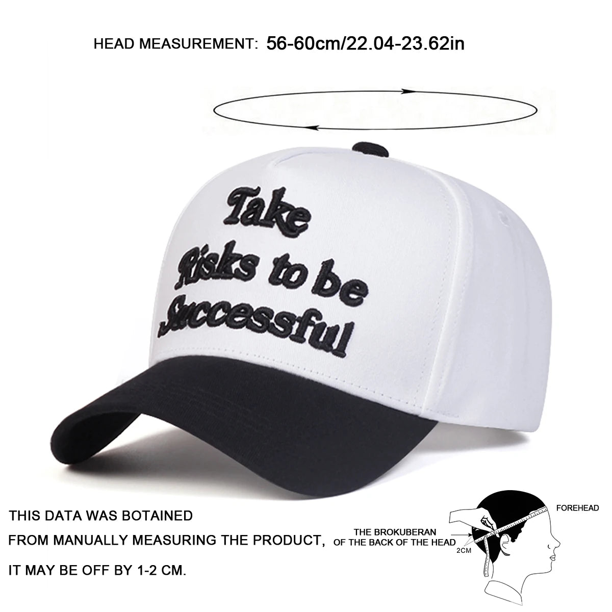 Unisex Take Risks To Be Successful Embroidery Baseball Caps Spring Autumn Outdoor Adjustable Casual Hats Sunscreen Hat